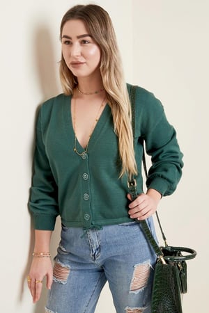 Cárdigan boxy corto Negro M h5 Imagen3